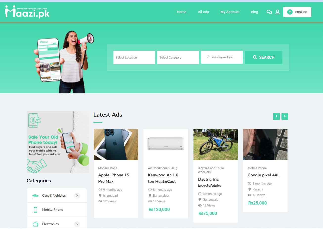 Maazi.pk- A classified Website