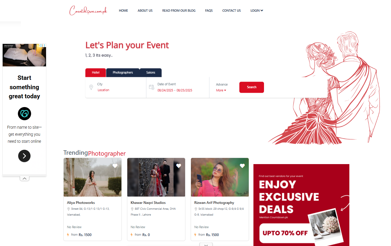 CountDown.com.pk- A Wedding Planning Portal